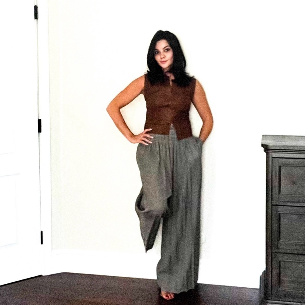 Max Studio Collection Wide Leg Pleated Palazzo Pants 2 - Picture 2 of 11